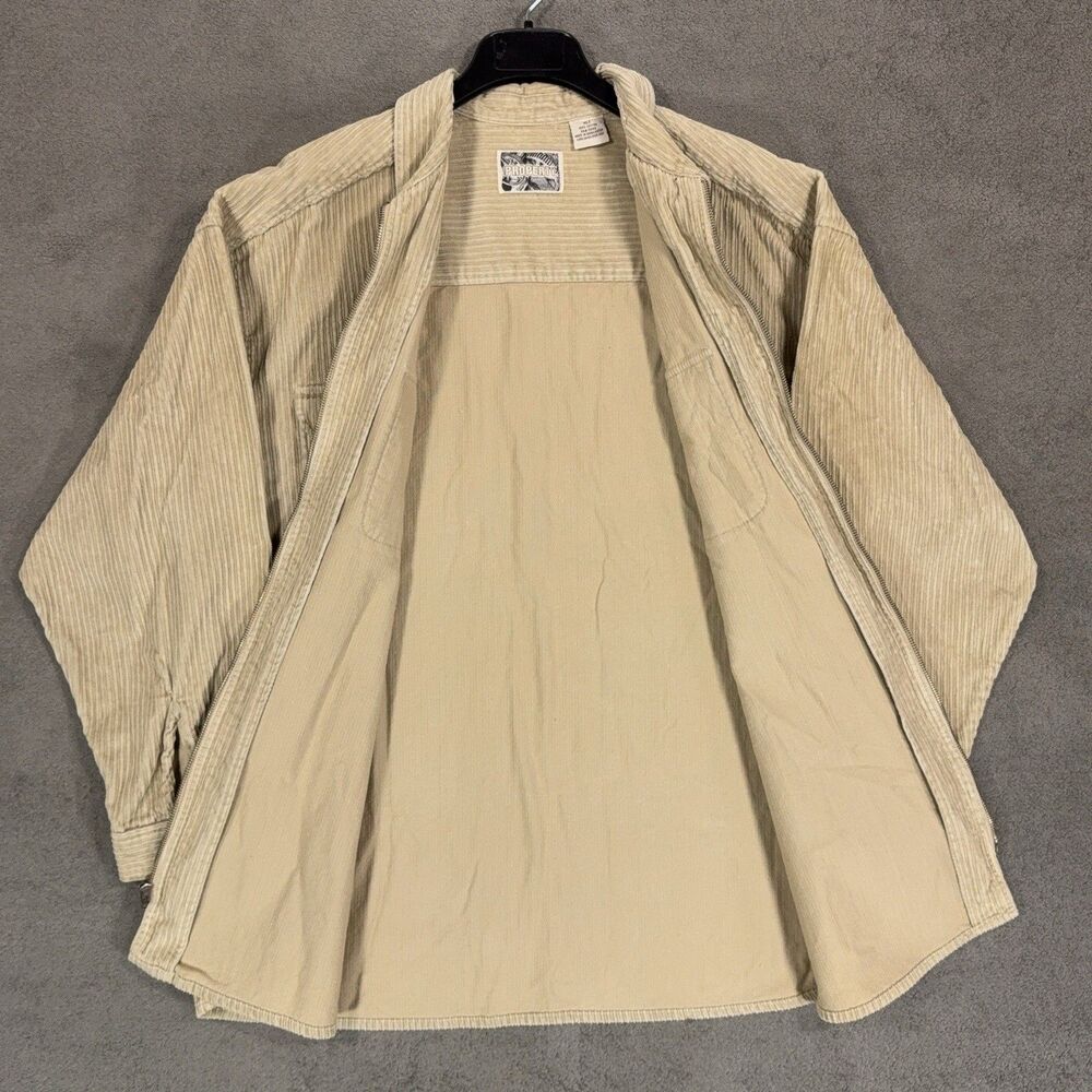 Property Mens Corduroy Zip Up Shirt Jacket Tan Beige Workwear XL Tall XLT Cotton - Picture 6 of 10